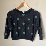 autumn cashmere Green And Black Dotted Shimmer Sweater Photo 1