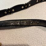 Brighton  Concho Belt Unisex Black Western Silver Gold-tone Metal Conchos L34 Vtg Photo 6