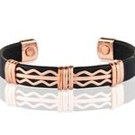 Copper Leather Wrapped Magnetic Bracelet Arthritis Pain Therapy Cuff Bangle Photo 0