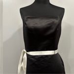 Bill Levkoff Classic Black Strapless Gown White Sash 8 Vintage VTG Photo 2