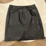 Philippe Adec Moto Leather Skirt Size 4 Black Photo 1
