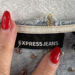 EXPRESS Vtg Y2K Jeans M Denim Jacket Sparkles Bling Rhinestones Festival Boho Photo 5
