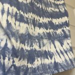 Blue & White Tie Dye Cropped Shoulder Pad Shirt Photo 8