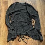 Lulus LULU’S Love Is Enough Black Polka Dot Wrap Top Photo 1