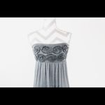 🔴 New York & Company Strapless Maxi Dress S | Rosette Bodice, Black, Flowy Fit Black Photo 7