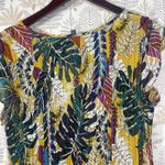 Melissa Paige Women's Top M Boho Leaf Print Pleated Tunic Blouse Tassel Detail Photo 8