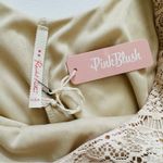 Rachel Kate  Cream Pink Lace Overlay 3/4 Sleeve Scoop Neck Mini Dress Medium NEW Photo 1