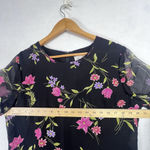 Baby Doll Maxi Dress 12 Kathie Lee Floral A Line CottageCore Y2k Romantic Retro Black Photo 8