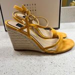 White House | Black Market Wedges Espadrille Ankle Strap Heels Yellow Size 8.5 Photo 0