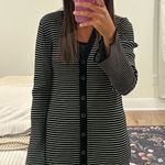 A New Day  Black and White Striped Long Sleeve Dress Photo 0