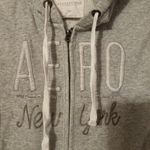 Aeropostale AERO  NY M Full  Front Zip Hoodie Sweatshirt Jacket in Gray White Photo 4