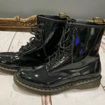 Dr. Martens PATENT SHINY BLACK BOOTS COMBAT MOTO LACE UP Photo 8
