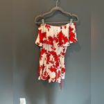 Privy New Vici  White and Red Silk Romper Dress Photo 2