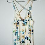 PaperMoon Floral Print Strappy Tank Top Large Crisscross Back Summer Blouse Photo 3