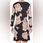 Calvin Klein  Dark Grey Pink Roses Floral Sweater Dress Women’s Size XL Stretchy Photo 1