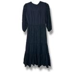Westbound Nurture by Black V-Neck Eyelet Cotton Tie-Waist Midi Dress Small Photo 2