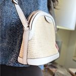 Kate Spade Authentic  leather/Straw zip top Crossbody Photo 11