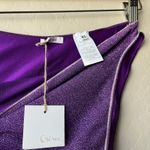 NEW Oseree Lumiere Sporty 90’s Metallic Purple Bikini Swimsuit Bottoms Size XL Photo 2