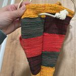 Reggae Jamaican Drawstring Knit Shoulder Bag Yellow Photo 3