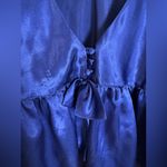 Victoria's Secret Vintage Gold Label 80’s 90’s Victoria’s Secret Royal Blue Satin Slip Negligee M Photo 12