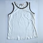 Alythea  Beaded Sleeveless Tank Top White/Black Size S NWT Photo 3