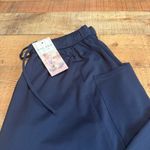 Halara  NEW Wmn Navy Blue Pull-On Palazzo Flowy Wide Leg Pants Sz L Drawstring Photo 2
