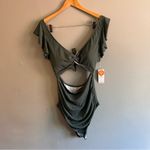 NWT Charmo Ruffle Ribbed Pregnancy Push Up One Piece Swimsuit | Size: XL Green Photo 2