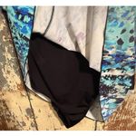 Swimsuits for All Mesh High Neck Swimdress One Piece Swimsuit Blue 18 Size XL Photo 3