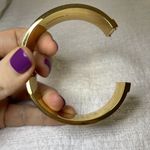 Talbots Gold Hinge Bangle Bracelet with White and Black Enamel Photo 1