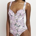 River Island  Sleeveless Ruffle Bodysuit In Light Purple Size 16 (b8.1) Photo 2