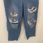 Indigo Rein  Dark Wash Heavy Distressed Boyfriend Denim Capris Size 11 Photo 4