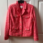 Jaclyn Smith  Stretch knit tweed coral jacket Size XS Photo 0
