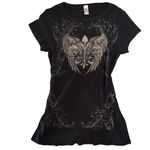 American Vintage Y2K angel wings grunge rhinestone, black shirt medium – large Photo 3