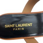 Saint Laurent Cassandra YSL Logo T Strap Toe Ring Sandal Brown Size 41 Photo 12