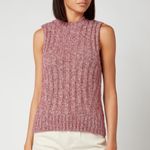 Ganni Chucky Glitter Knitted Sleeveless Knit Sweater Vest Top Pink Nectar NWT M Photo 1
