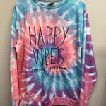 Simply Southern  Tie Dye Happy Vibes Crewneck Sweatshirt Women's Size Large Photo 0