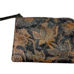 Patricia Nash Wristlet Used Floral Leather Brown Blue Black Tan Photo 4