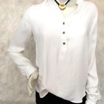 Forever 21 F21 Silky Gold Button Deep V neck top Photo 0