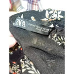 ZARA  Maxi Dress Size M Black Red/Pink Floral Chiffon Long Sleeve Lined Ruffled Photo 3