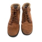 Rugged Outback Womens Brown Suede Ankle Boots Knit Cuffs Lace Up Size 6.5 Wide Photo 1