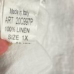 Valentina Naldi Italy White Fringe Hem Linen Tank Top Size 1X NEW With tags Photo 5