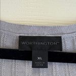 Worthington  | Grey Ribbed Button Up Long Sleeved Cardigan Size XL Photo 2