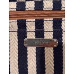 Rosetti ‎ Blue & Beige Striped Crossbody Bag with Tan Vinyl Trim Photo 1