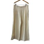 Anthropologie  NWT Linen Blend City Beach Wide Leg Pants Cream White Size 10 Photo 3