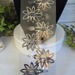 Set of Six Flower Rhinestone Hair Barrettes Pink Photo 4