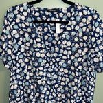 Madewell  medium womens Blue Moon v neck front tie blouse floral design NWT blue Photo 3