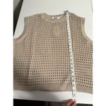 DKNY Tan Open Knit Sweater Vest | Sleeveless Cotton Layering Pullover Photo 4