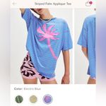 Free People NWT  Ragabond Striped Palm Applique Tee - electric blue combo - XS Photo 6