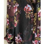 Kut From The Kloth Sheer Black Pink Floral Button Front Blouse Top Women Size L Photo 1