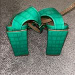 Emerald Green Suede High Heel Sandals with Straps Size 8.5 Photo 2